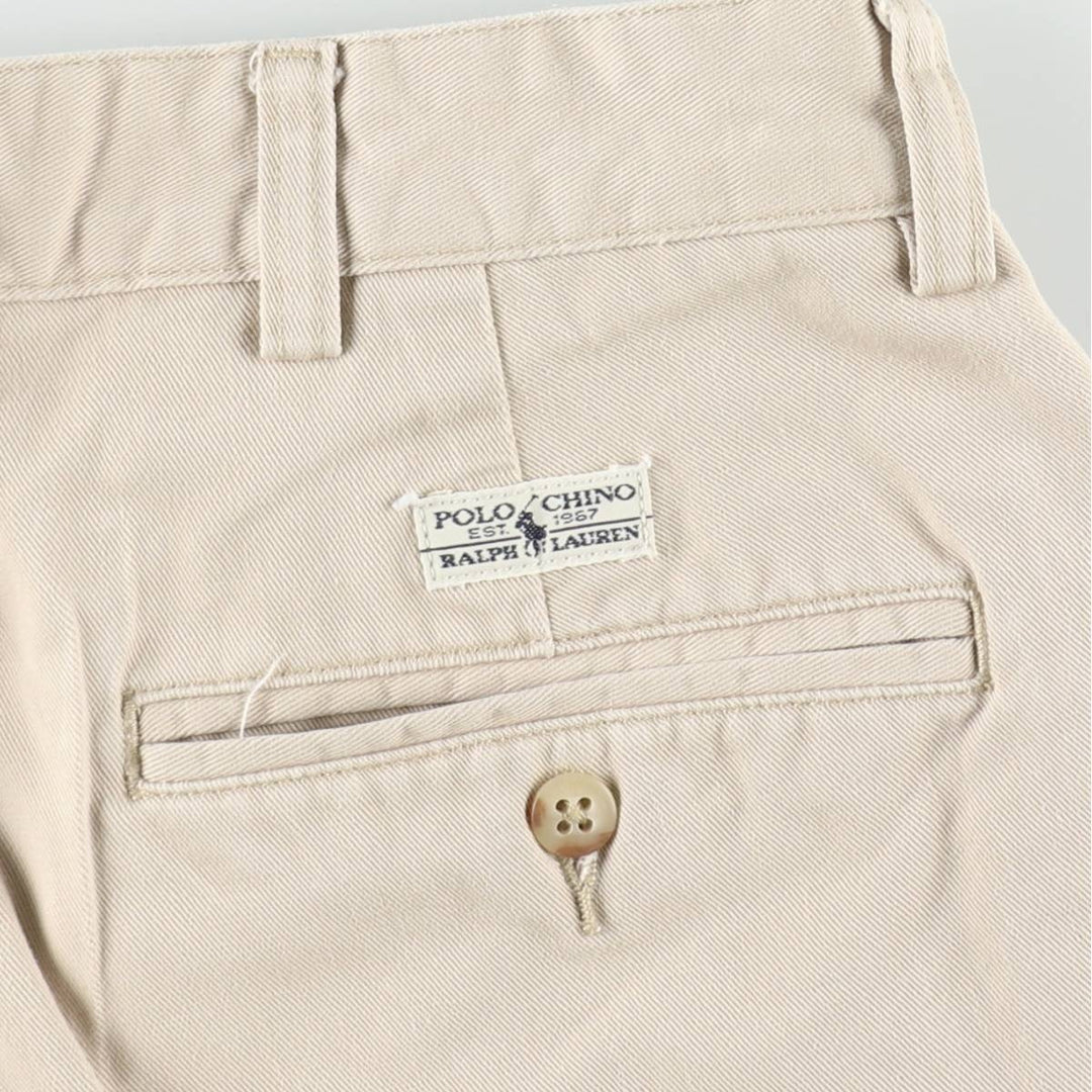 Ralph Lauren Polo Ralph Lauren ANDREW SHORT Two-Pleat Chino Shorts Men's W34 (approx.) cotton Beige type Vintage Second Hand