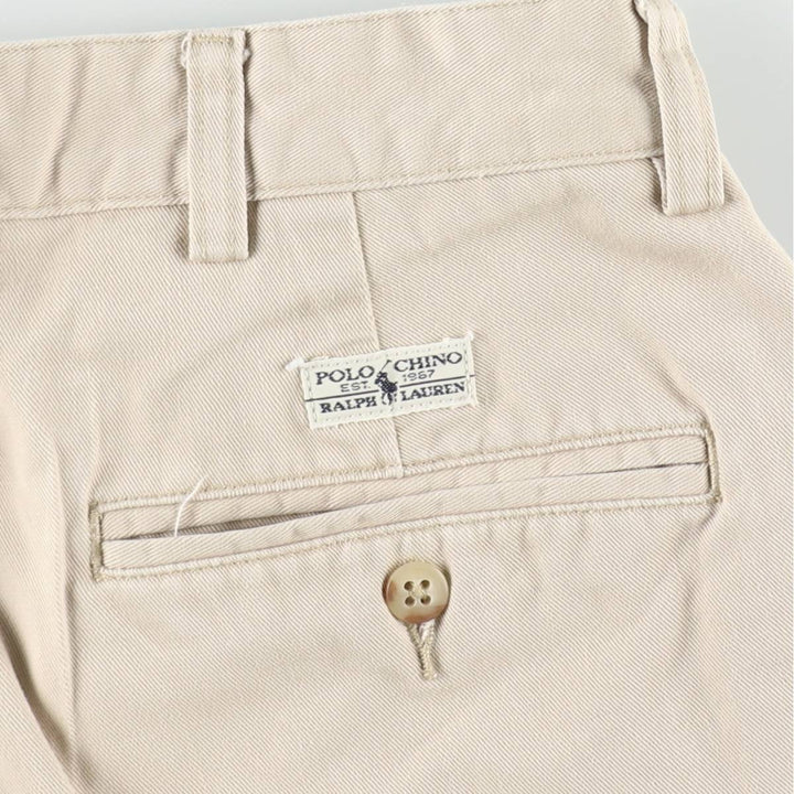 Ralph Lauren Polo Ralph Lauren ANDREW SHORT Two-Pleat Chino Shorts Men's W34 (approx.) cotton Beige type Vintage Second Hand