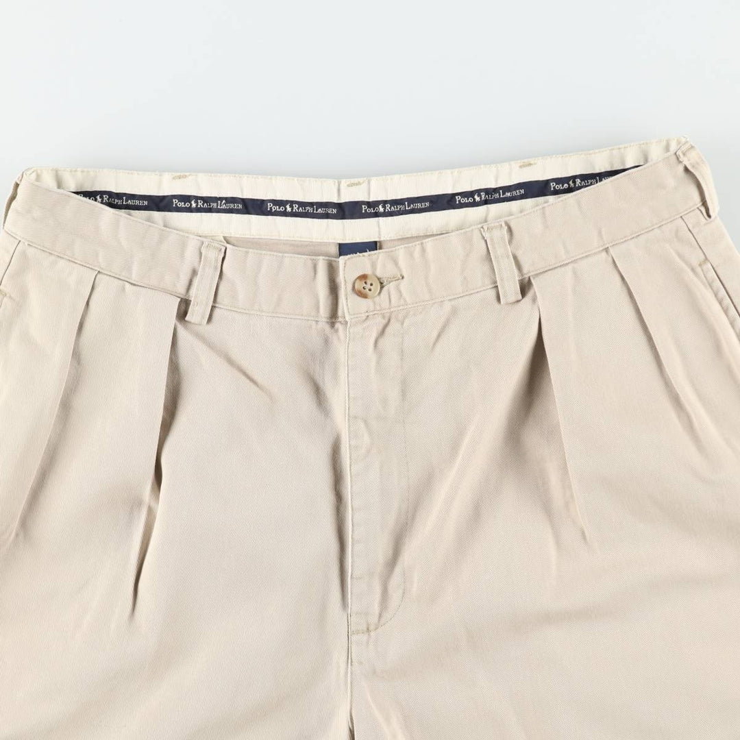 Ralph Lauren Polo Ralph Lauren ANDREW SHORT Two-Pleat Chino Shorts Men's W34 (approx.) cotton Beige type Vintage Second Hand
