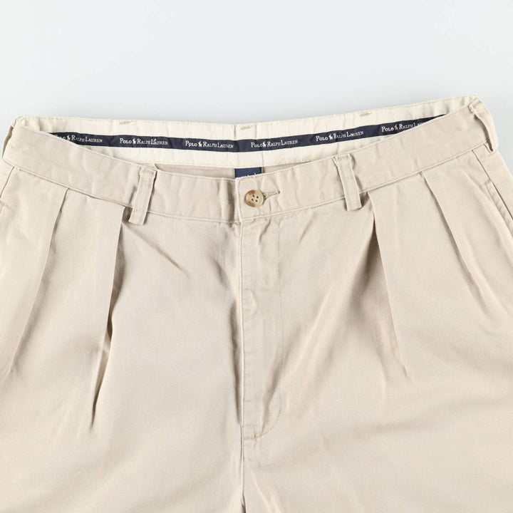 Ralph Lauren Polo Ralph Lauren ANDREW SHORT Two-Pleat Chino Shorts Men's W34 (approx.) cotton Beige type Vintage Second Hand