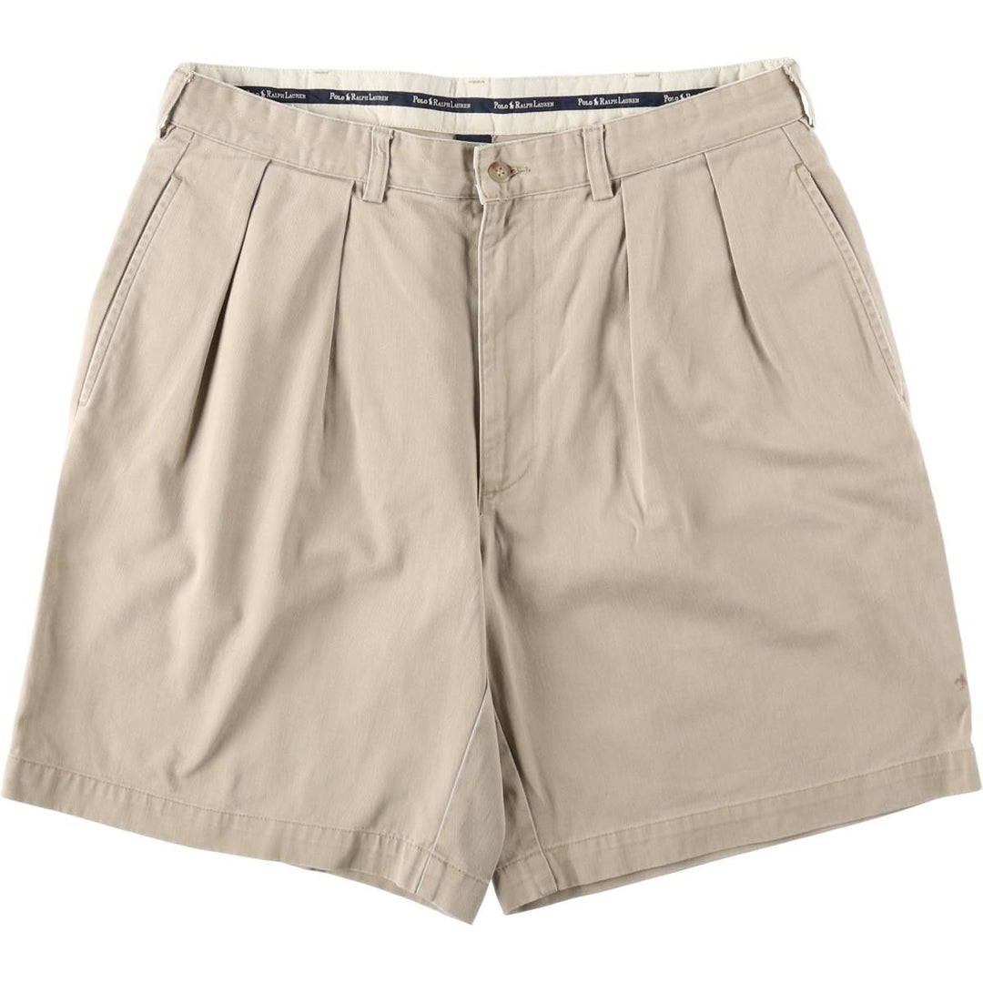 Ralph Lauren Polo Ralph Lauren TYLER SHORT Two-Pleat Chino Shorts Men's W34 (approx.) cotton Beige type Vintage Second Hand