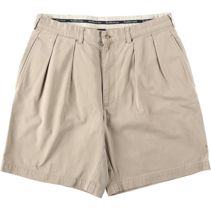 Ralph Lauren Polo Ralph Lauren TYLER SHORT Two-Pleat Chino Shorts Men's W34 (approx.) cotton Beige type Vintage Second Hand