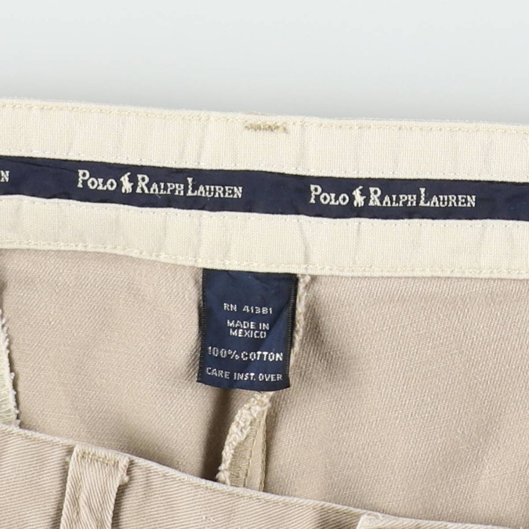 Ralph Lauren Polo Ralph Lauren TYLER SHORT Two-Pleat Chino Shorts Men's W34 (approx.) cotton Beige type Vintage Second Hand