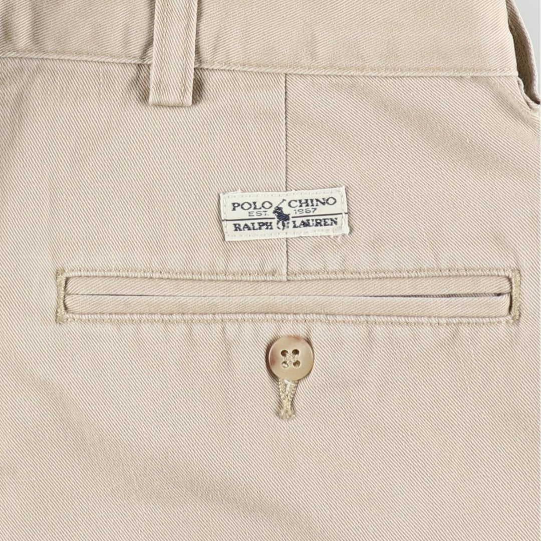 Ralph Lauren Polo Ralph Lauren TYLER SHORT Two-Pleat Chino Shorts Men's W34 (approx.) cotton Beige type Vintage Second Hand