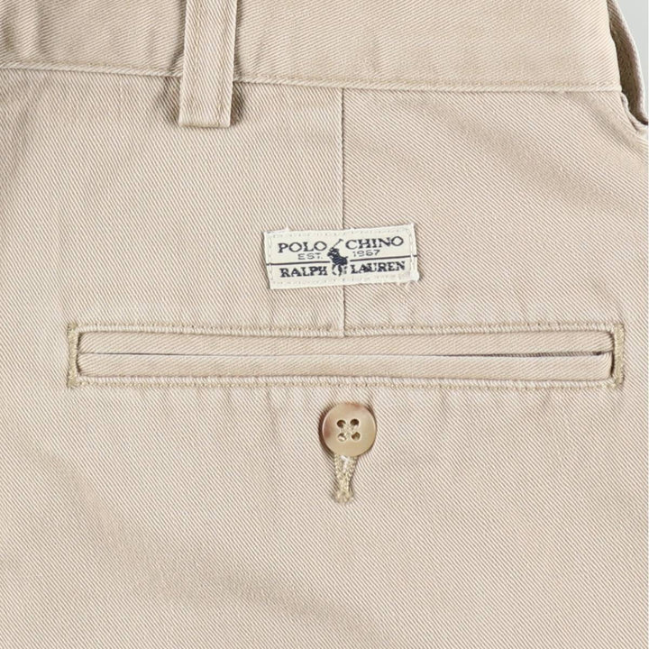 Ralph Lauren Polo Ralph Lauren TYLER SHORT Two-Pleat Chino Shorts Men's W34 (approx.) cotton Beige type Vintage Second Hand