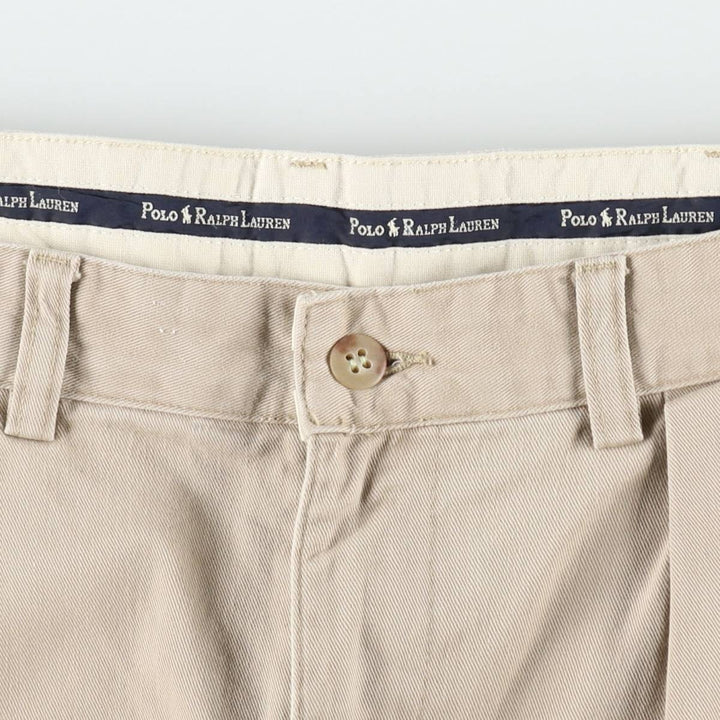 Ralph Lauren Polo Ralph Lauren TYLER SHORT Two-Pleat Chino Shorts Men's W34 (approx.) cotton Beige type Vintage Second Hand