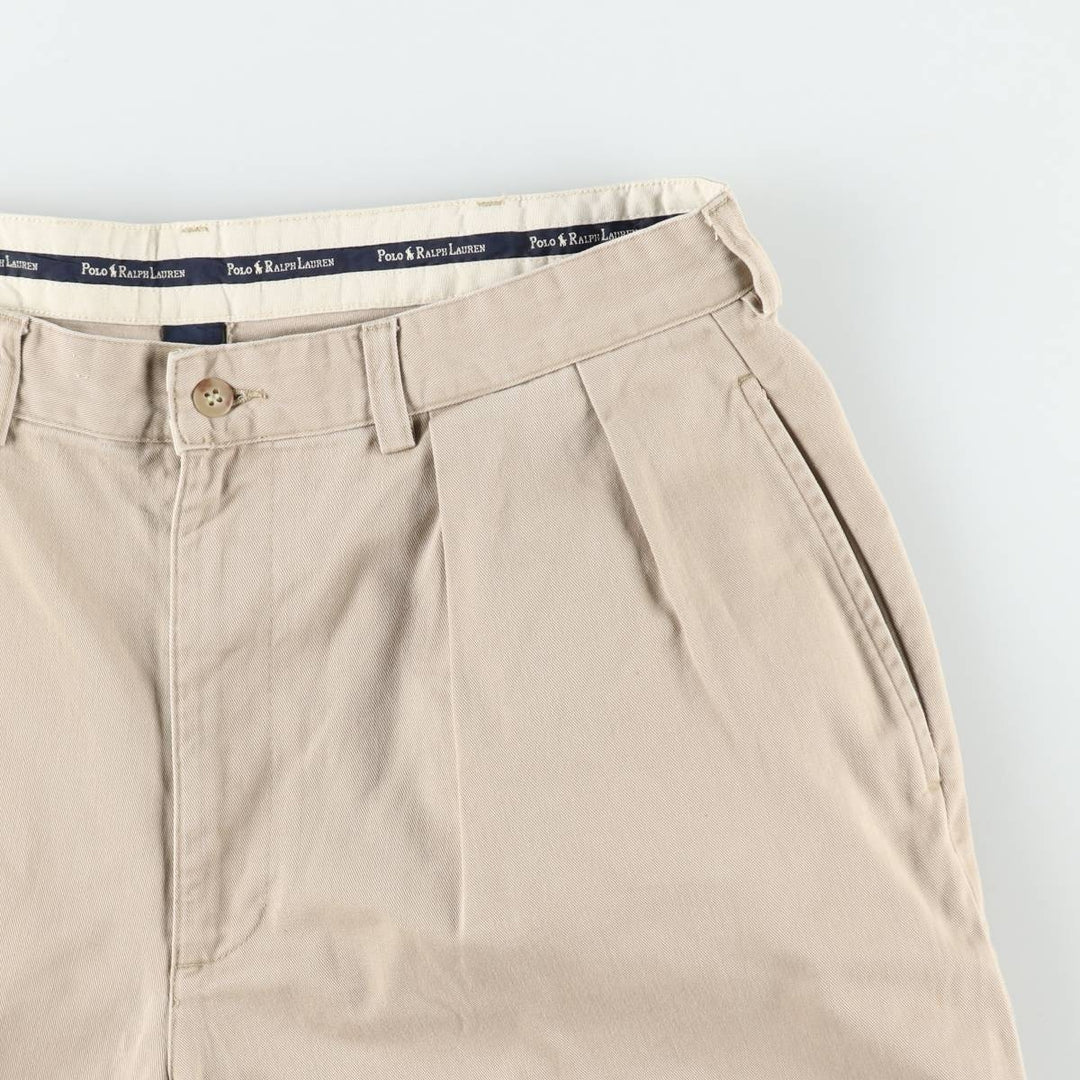 Ralph Lauren Polo Ralph Lauren TYLER SHORT Two-Pleat Chino Shorts Men's W34 (approx.) cotton Beige type Vintage Second Hand