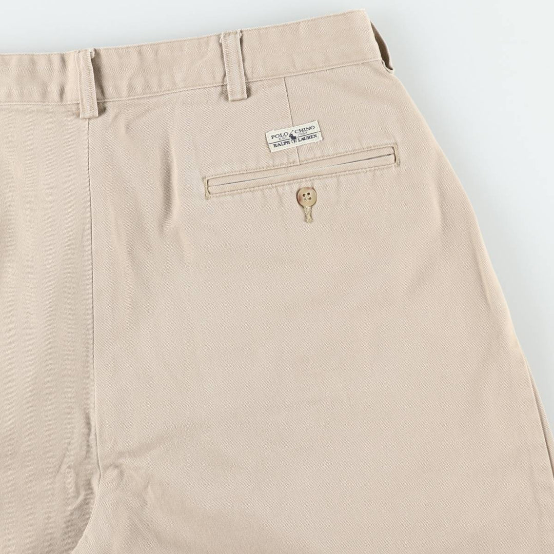 Ralph Lauren Polo Ralph Lauren TYLER SHORT Two-Pleat Chino Shorts Men's W34 (approx.) cotton Beige type Vintage Second Hand