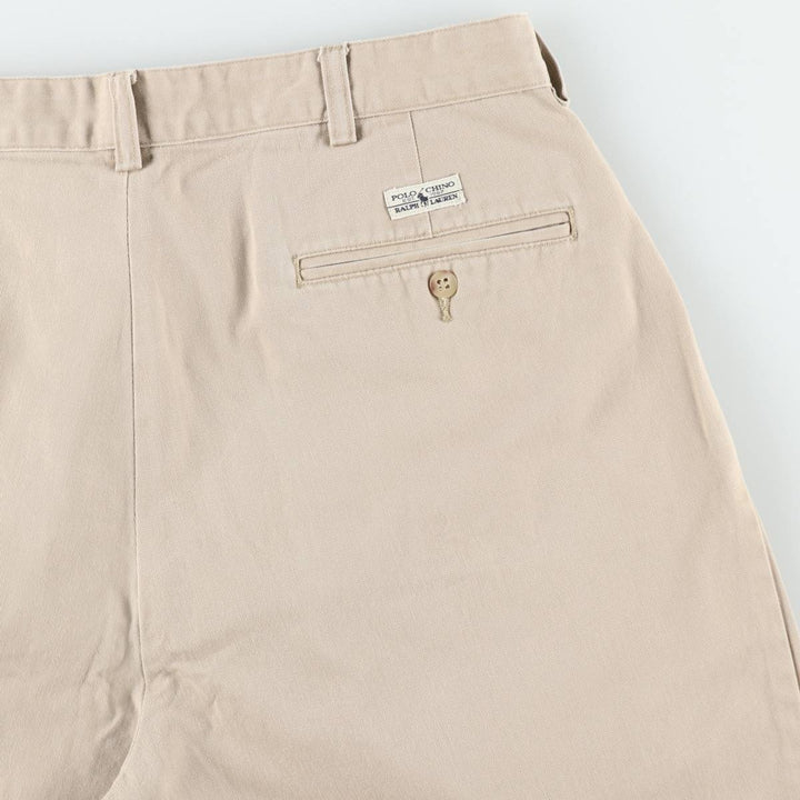 Ralph Lauren Polo Ralph Lauren TYLER SHORT Two-Pleat Chino Shorts Men's W34 (approx.) cotton Beige type Vintage Second Hand