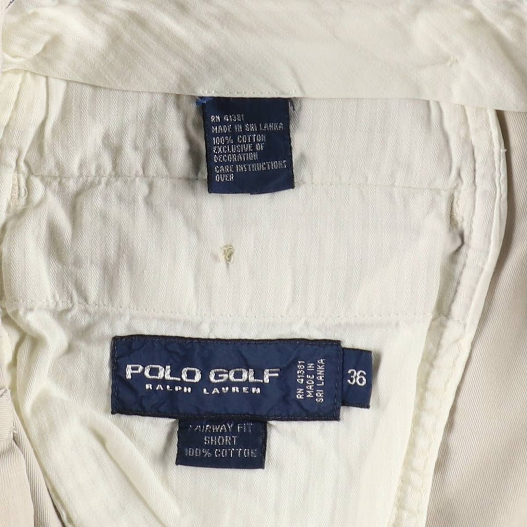Ralph Lauren x Polo Golf Fairway Fit Shorts, Two-Pleat Chino Shorts, Men's Size W37 (approx.) cotton Beige type Vintage Second Hand