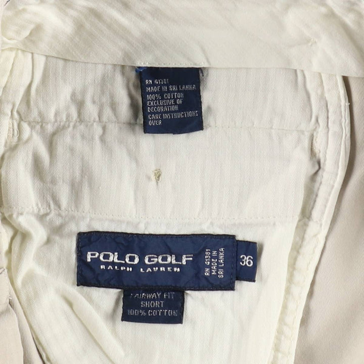 Ralph Lauren x Polo Golf Fairway Fit Shorts, Two-Pleat Chino Shorts, Men's Size W37 (approx.) cotton Beige type Vintage Second Hand
