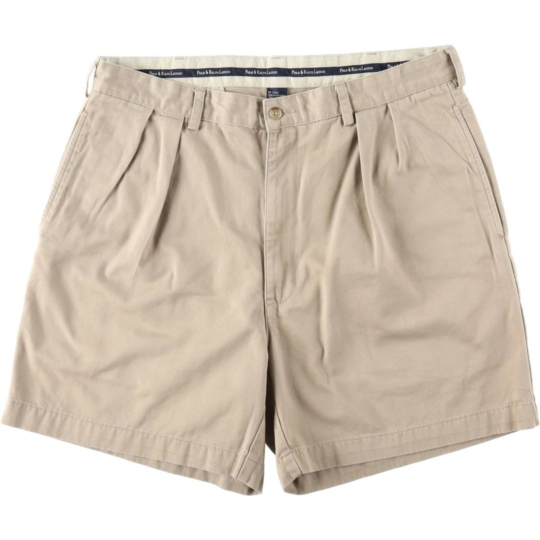 Ralph Lauren Polo Ralph Lauren ANDREW SHORT Two-Pleat Chino Shorts Men's W36 (approx.) cotton Beige type Vintage Second Hand