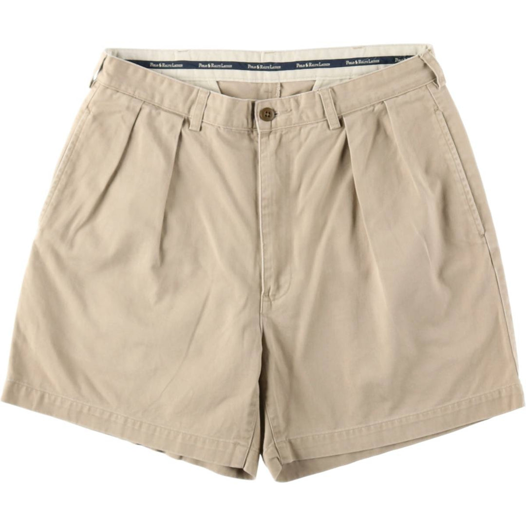 Ralph Lauren Polo Ralph Lauren ANDREW SHORT Two-Pleat Chino Shorts Men's W34 (approx.) cotton Beige type Vintage Second Hand