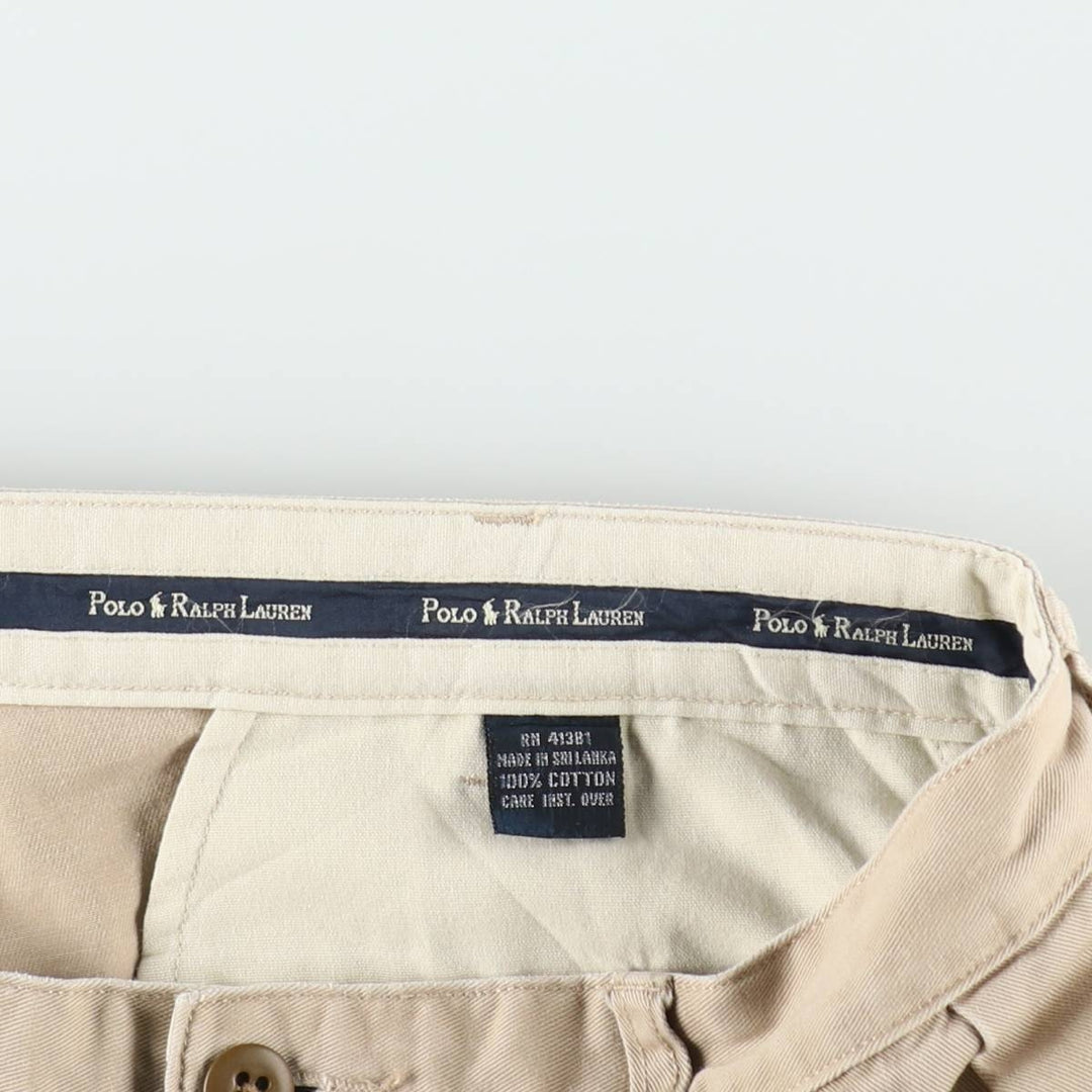Ralph Lauren Polo Ralph Lauren ANDREW SHORT Two-Pleat Chino Shorts Men's W34 (approx.) cotton Beige type Vintage Second Hand