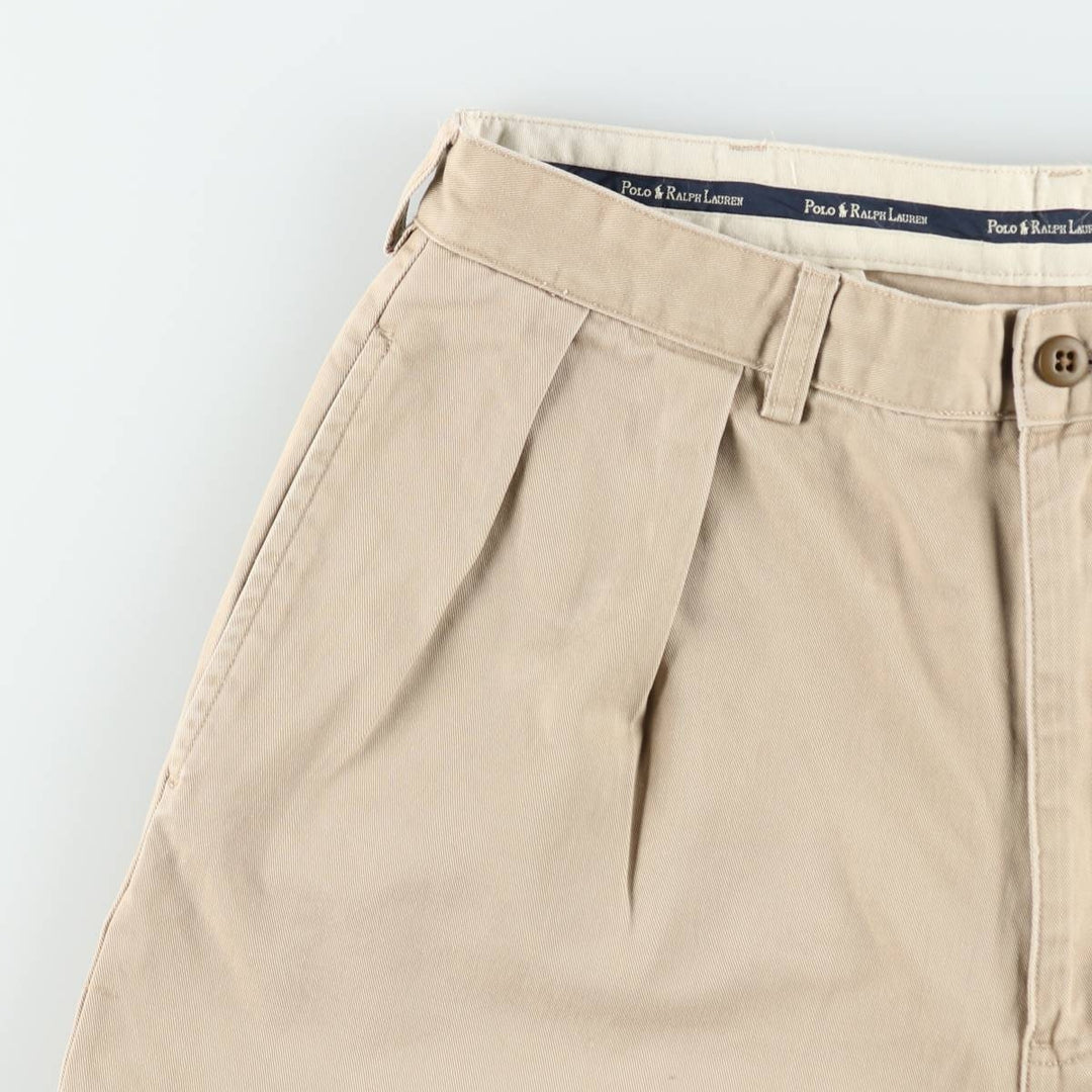 Ralph Lauren Polo Ralph Lauren ANDREW SHORT Two-Pleat Chino Shorts Men's W34 (approx.) cotton Beige type Vintage Second Hand