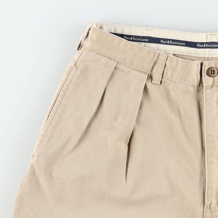 Ralph Lauren Polo Ralph Lauren ANDREW SHORT Two-Pleat Chino Shorts Men's W34 (approx.) cotton Beige type Vintage Second Hand