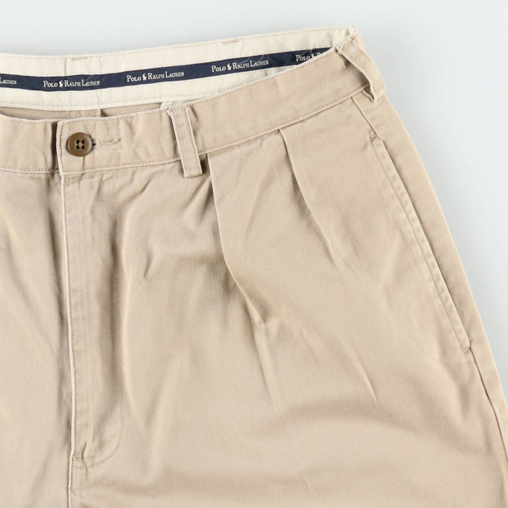 Ralph Lauren Polo Ralph Lauren ANDREW SHORT Two-Pleat Chino Shorts Men's W34 (approx.) cotton Beige type Vintage Second Hand