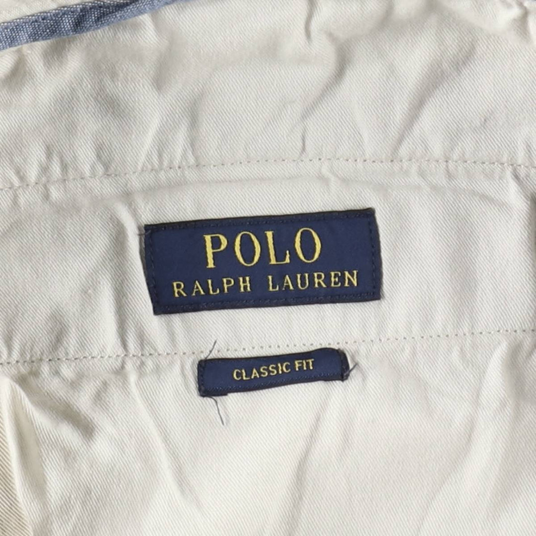 Ralph Lauren POLO RALPH LAUREN CLASSIC FIT all-over print chino shorts, men's size W34 (approx.) cotton Beige type Vintage Second Hand