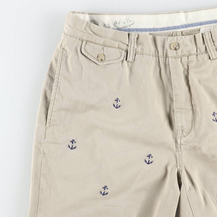 Ralph Lauren POLO RALPH LAUREN CLASSIC FIT all-over print chino shorts, men's size W34 (approx.) cotton Beige type Vintage Second Hand