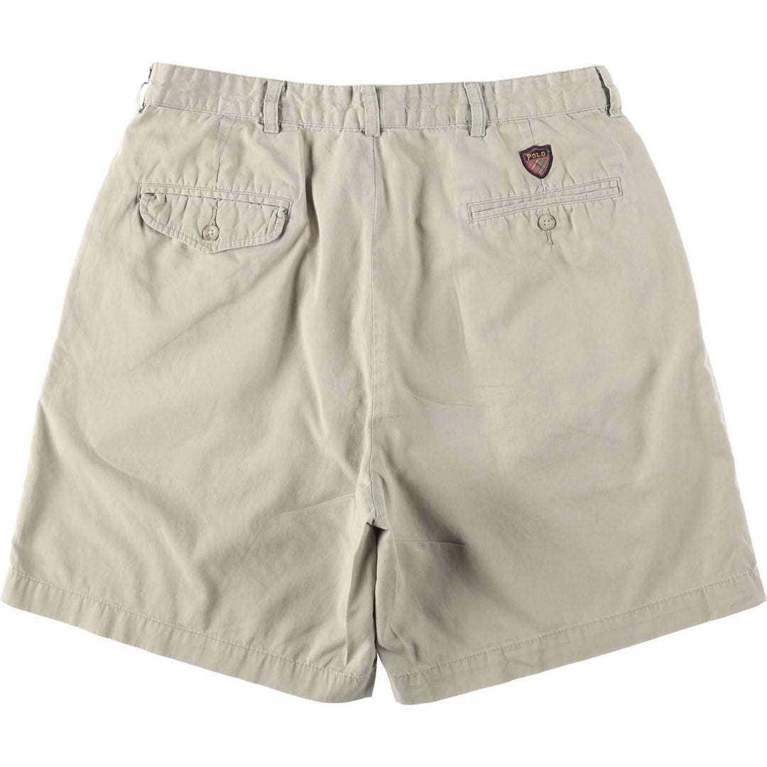 Ralph Lauren POLO GOLF Two-Pleat Chino Shorts, Men's Size W34 (approx.) cotton Beige type Vintage Second Hand