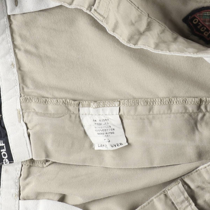 Ralph Lauren POLO GOLF Two-Pleat Chino Shorts, Men's Size W34 (approx.) cotton Beige type Vintage Second Hand