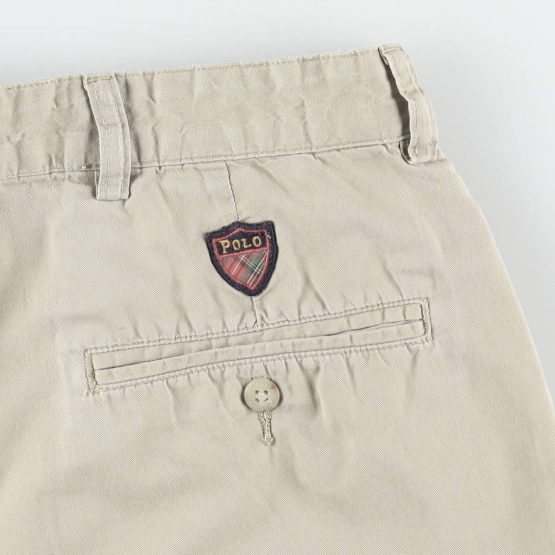 Ralph Lauren POLO GOLF Two-Pleat Chino Shorts, Men's Size W34 (approx.) cotton Beige type Vintage Second Hand