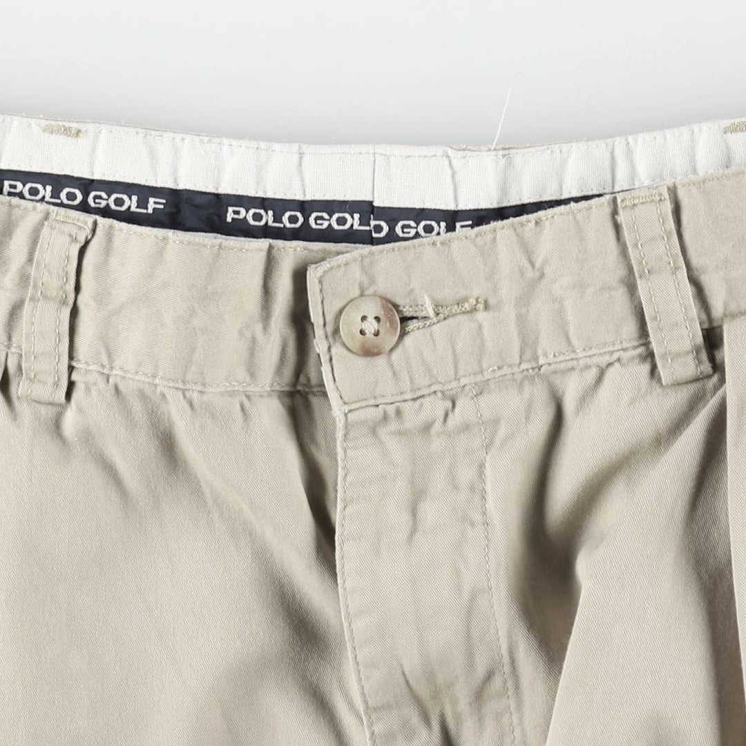 Ralph Lauren POLO GOLF Two-Pleat Chino Shorts, Men's Size W34 (approx.) cotton Beige type Vintage Second Hand
