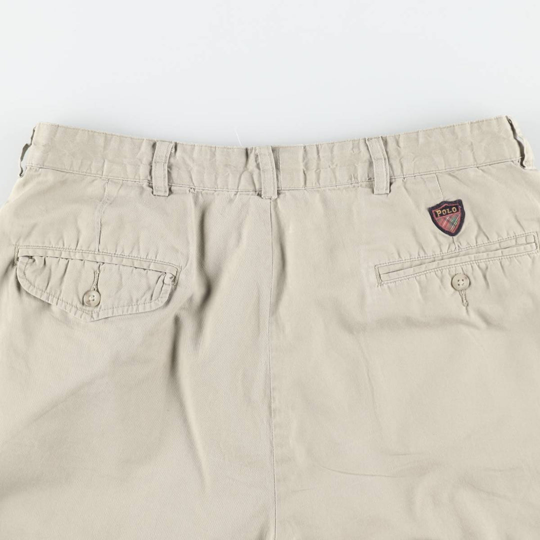 Ralph Lauren POLO GOLF Two-Pleat Chino Shorts, Men's Size W34 (approx.) cotton Beige type Vintage Second Hand