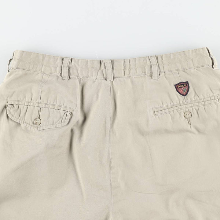Ralph Lauren POLO GOLF Two-Pleat Chino Shorts, Men's Size W34 (approx.) cotton Beige type Vintage Second Hand