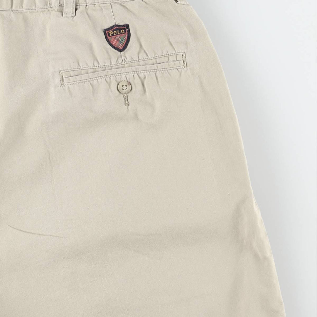 Ralph Lauren POLO GOLF Two-Pleat Chino Shorts, Men's Size W34 (approx.) cotton Beige type Vintage Second Hand