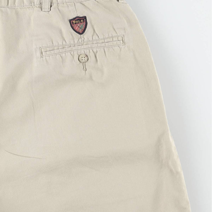 Ralph Lauren POLO GOLF Two-Pleat Chino Shorts, Men's Size W34 (approx.) cotton Beige type Vintage Second Hand