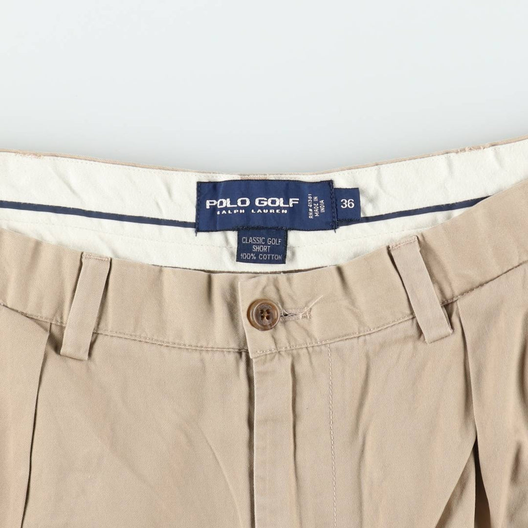 Ralph Lauren POLO GOLF CLASSIC GOLF SHORT Two-Pleat Chino Shorts (Men's W36 equivalent) cotton Beige type Vintage Second Hand