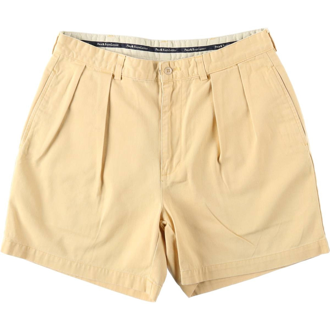 Ralph Lauren POLO RALPH LAUREN ANDREW SHORT Two-pleat chino shorts Short pants Men's W34 equivalent cotton yellow type Vintage Second Hand