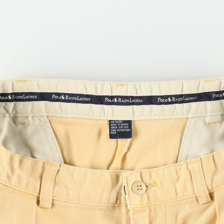 Ralph Lauren POLO RALPH LAUREN ANDREW SHORT Two-pleat chino shorts Short pants Men's W34 equivalent cotton yellow type Vintage Second Hand