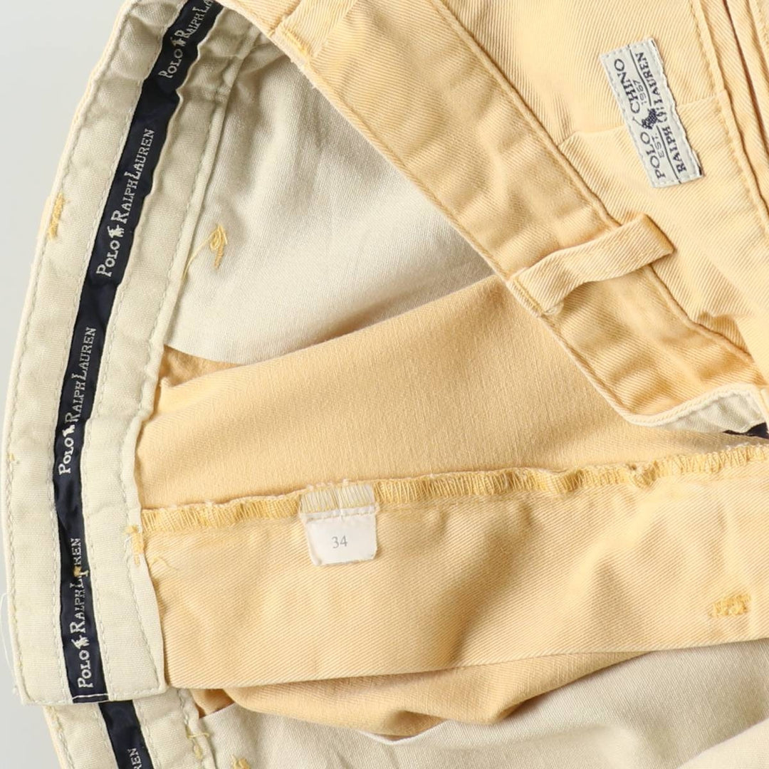 Ralph Lauren POLO RALPH LAUREN ANDREW SHORT Two-pleat chino shorts Short pants Men's W34 equivalent cotton yellow type Vintage Second Hand