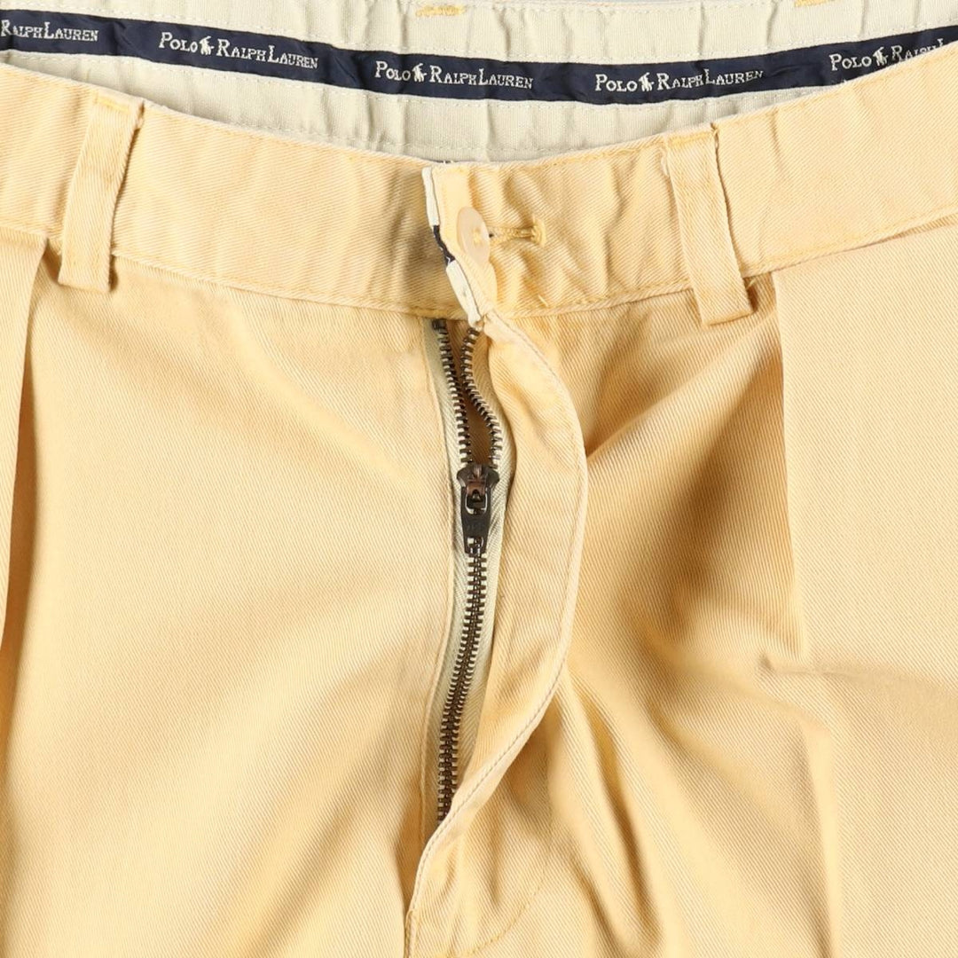 Ralph Lauren POLO RALPH LAUREN ANDREW SHORT Two-pleat chino shorts Short pants Men's W34 equivalent cotton yellow type Vintage Second Hand