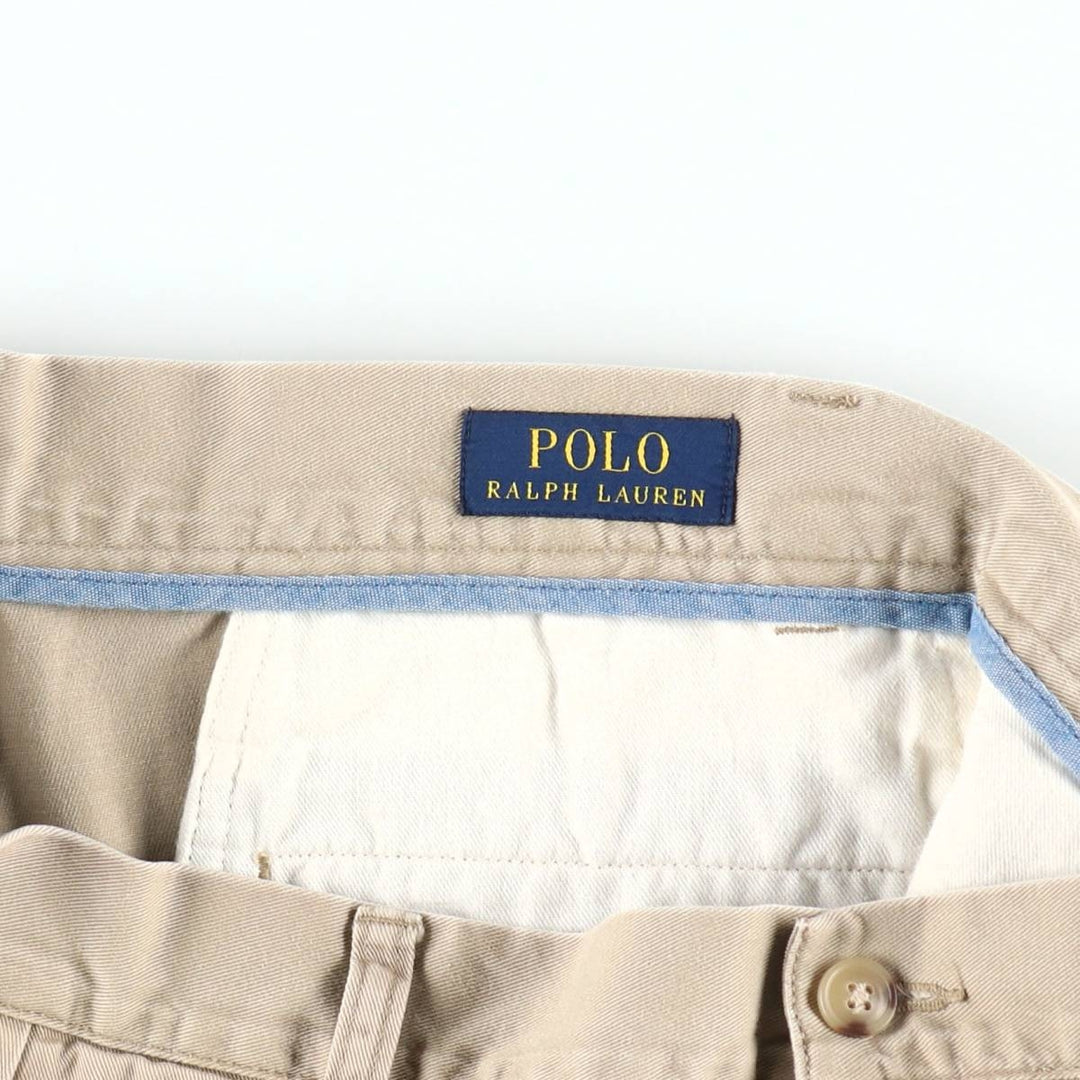 Ralph Lauren POLO RALPH LAUREN CLASSIC FIT PLEATED 9'' Two-Pleat Chino Shorts (Men's W34 equivalent) cotton Beige type Vintage Second Hand
