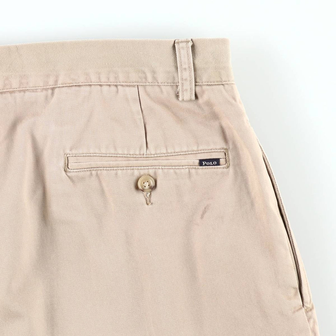 Ralph Lauren POLO RALPH LAUREN CLASSIC FIT PLEATED 9'' Two-Pleat Chino Shorts (Men's W34 equivalent) cotton Beige type Vintage Second Hand