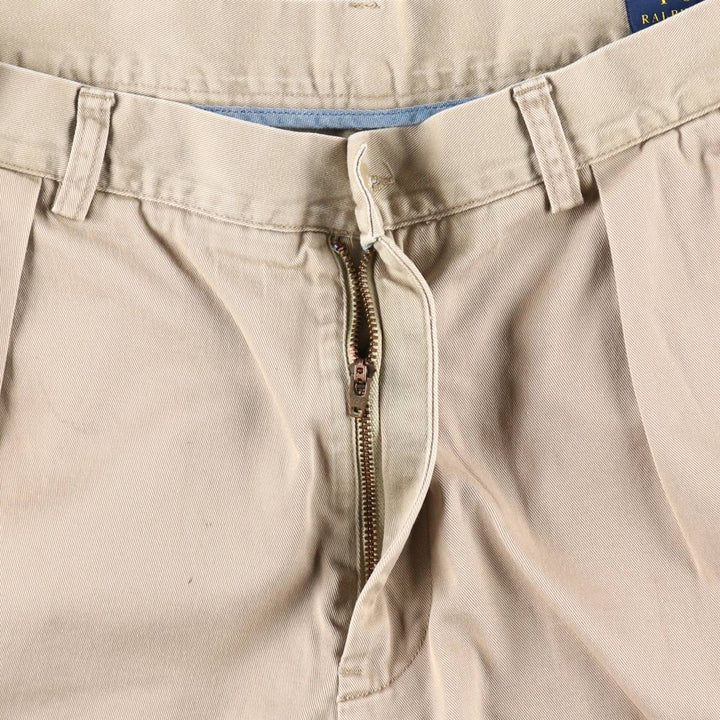 Ralph Lauren POLO RALPH LAUREN CLASSIC FIT PLEATED 9'' Two-Pleat Chino Shorts (Men's W34 equivalent) cotton Beige type Vintage Second Hand