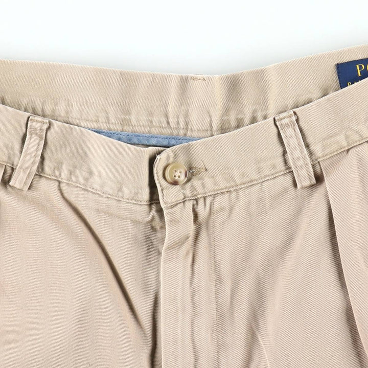 Ralph Lauren POLO RALPH LAUREN CLASSIC FIT PLEATED 9'' Two-Pleat Chino Shorts (Men's W34 equivalent) cotton Beige type Vintage Second Hand