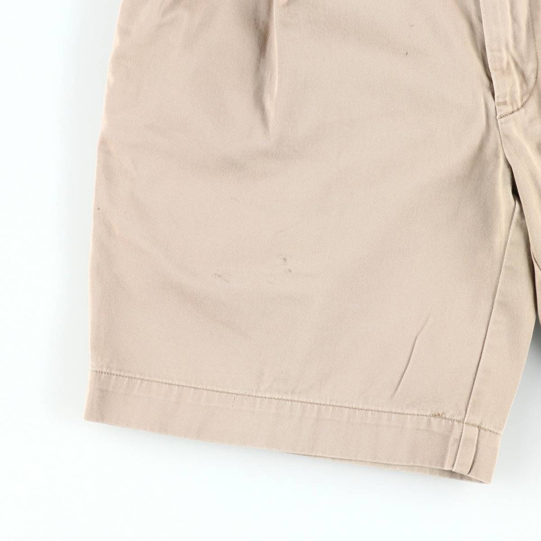 Ralph Lauren POLO RALPH LAUREN CLASSIC FIT PLEATED 9'' Two-Pleat Chino Shorts (Men's W34 equivalent) cotton Beige type Vintage Second Hand