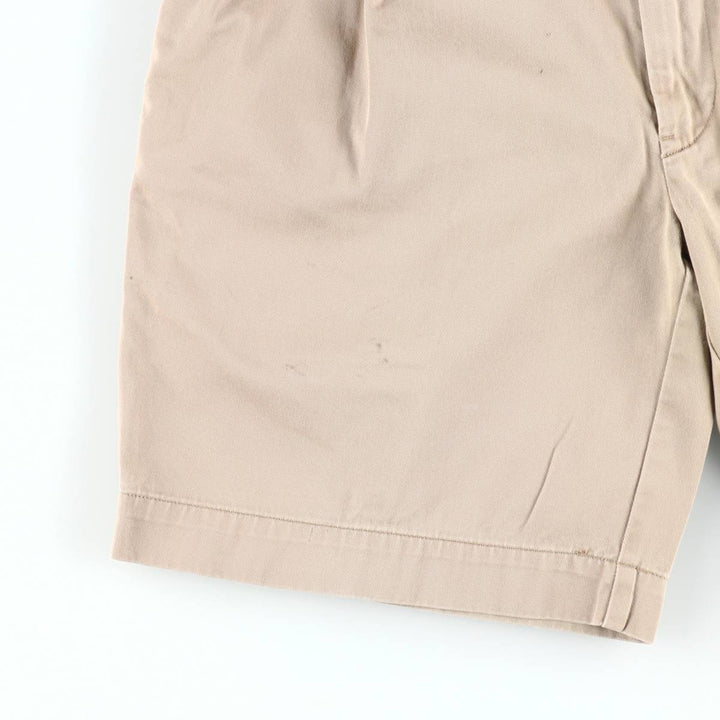 Ralph Lauren POLO RALPH LAUREN CLASSIC FIT PLEATED 9'' Two-Pleat Chino Shorts (Men's W34 equivalent) cotton Beige type Vintage Second Hand