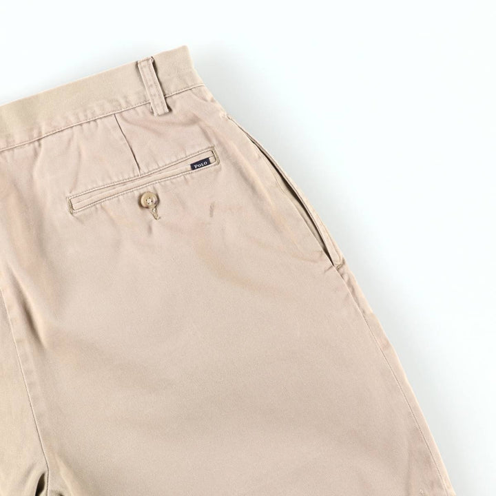 Ralph Lauren POLO RALPH LAUREN CLASSIC FIT PLEATED 9'' Two-Pleat Chino Shorts (Men's W34 equivalent) cotton Beige type Vintage Second Hand