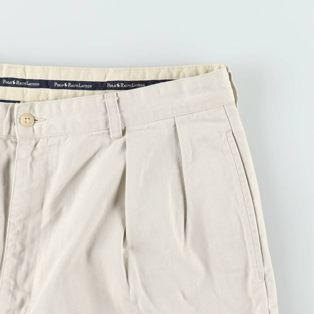 Ralph Lauren Polo Ralph Lauren ANDREW SHORT Two-Pleat Chino Shorts Men's W37 (approx.) cotton Beige type Vintage Second Hand