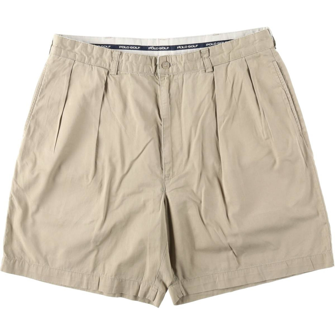 Ralph Lauren Polo Golf CLASSIC GOLF SHORT Two-Pleat Chino Shorts Men's W36 (approx.) cotton Beige type Vintage Second Hand