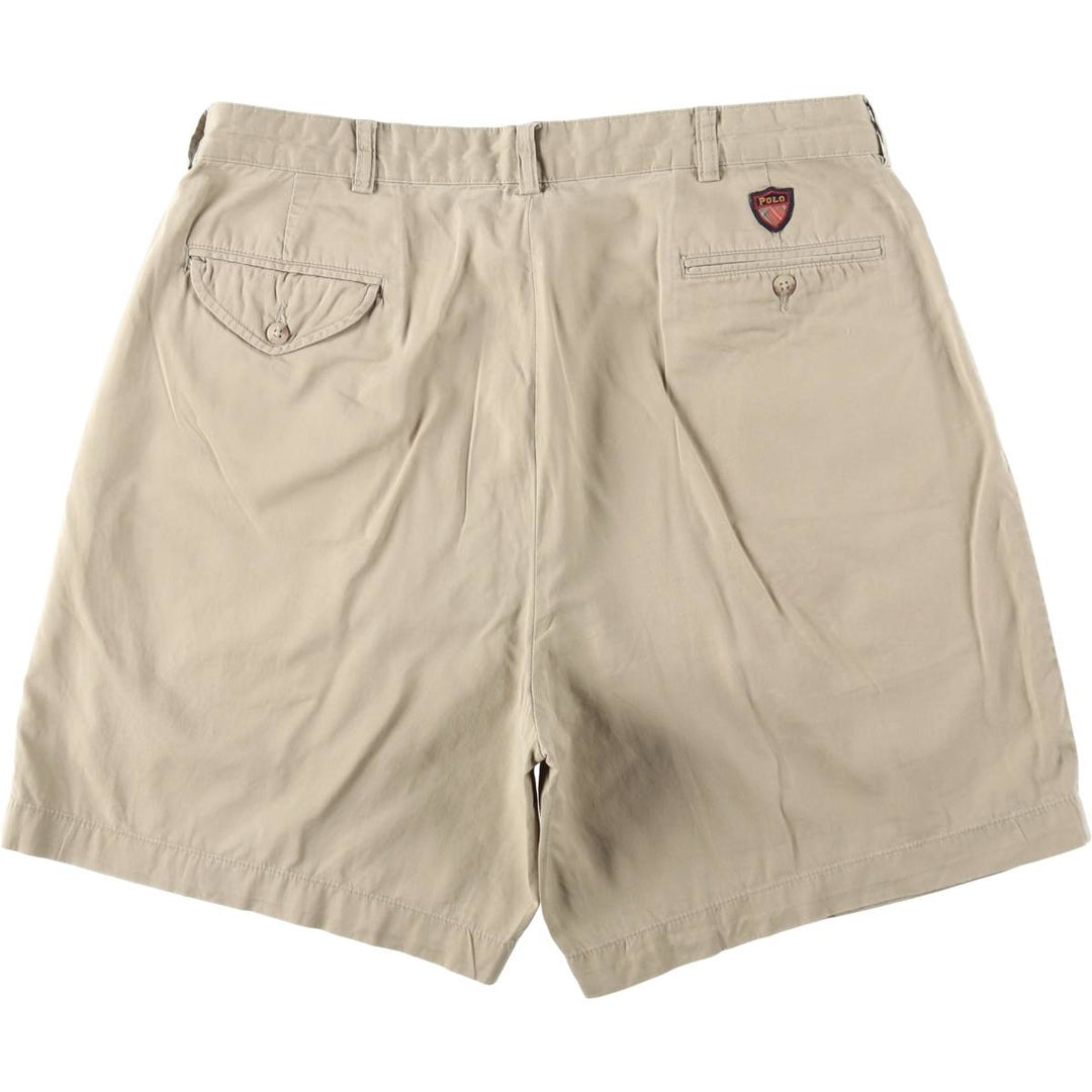 Ralph Lauren Polo Golf CLASSIC GOLF SHORT Two-Pleat Chino Shorts Men's W36 (approx.) cotton Beige type Vintage Second Hand