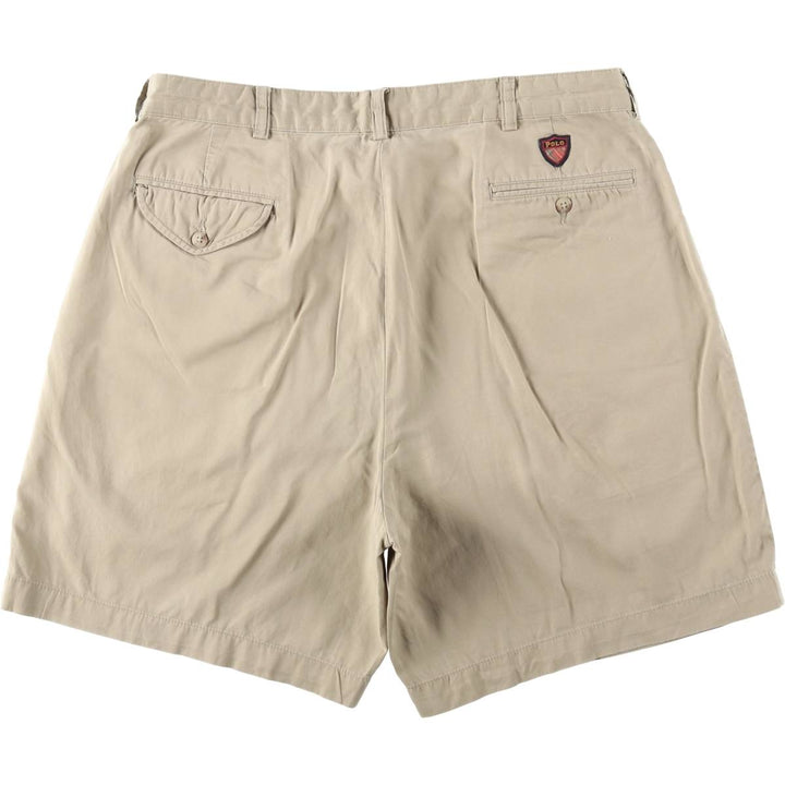 Ralph Lauren Polo Golf CLASSIC GOLF SHORT Two-Pleat Chino Shorts Men's W36 (approx.) cotton Beige type Vintage Second Hand