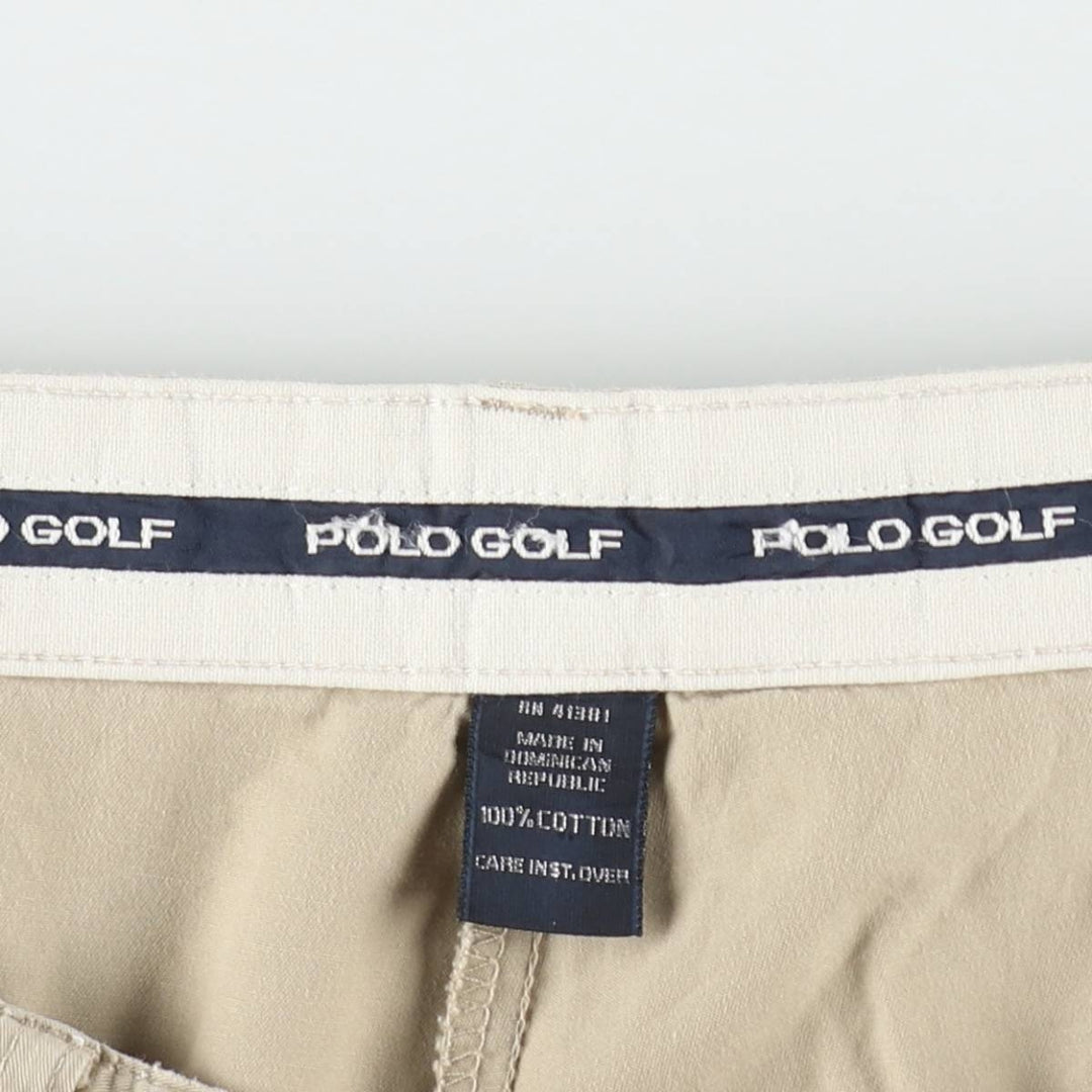 Ralph Lauren Polo Golf CLASSIC GOLF SHORT Two-Pleat Chino Shorts Men's W36 (approx.) cotton Beige type Vintage Second Hand