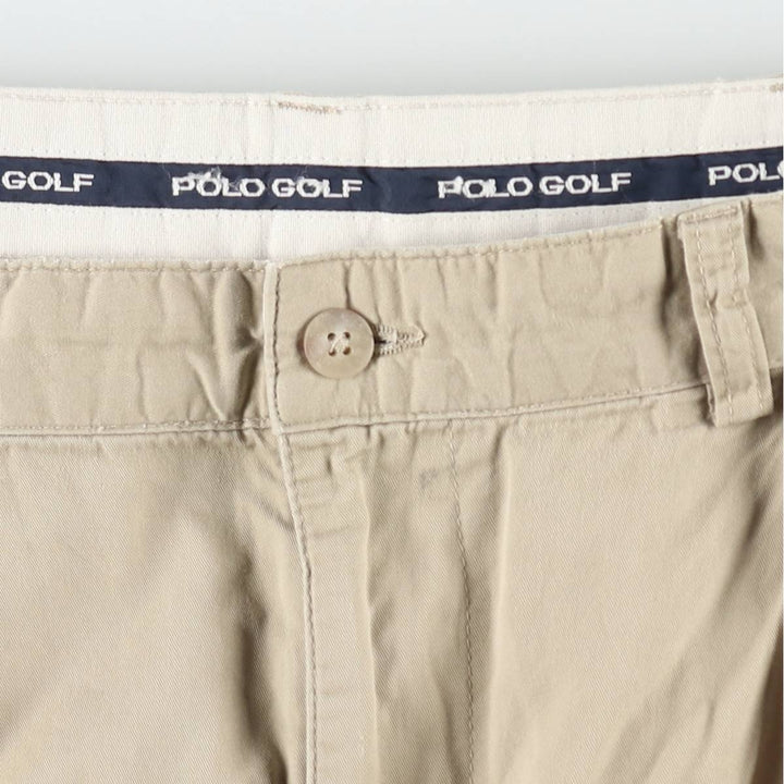 Ralph Lauren Polo Golf CLASSIC GOLF SHORT Two-Pleat Chino Shorts Men's W36 (approx.) cotton Beige type Vintage Second Hand