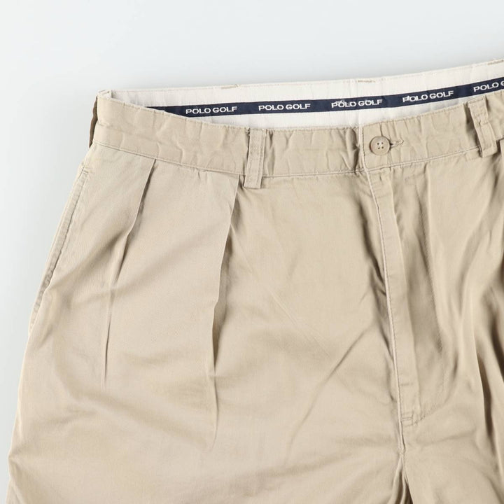 Ralph Lauren Polo Golf CLASSIC GOLF SHORT Two-Pleat Chino Shorts Men's W36 (approx.) cotton Beige type Vintage Second Hand